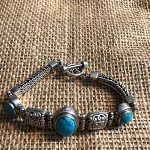 Sterling Silver and Turquoise Toggle Bracelet